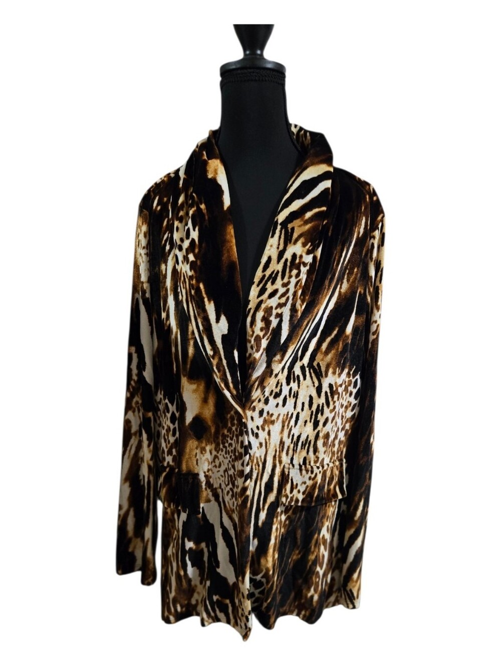 Animal Print Blazer - Brown Multi Size XL EUC